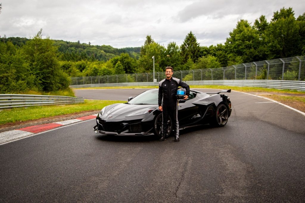 Aaron Link, vehicle performance manager and driver of the Corvette Z06. Closed course.
